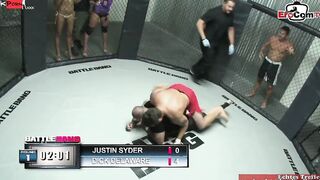 Slim turkish dark haired 19 year old yo fucks into a boxing ring