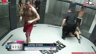 Slim turkish dark haired 19 year old yo fucks into a boxing ring