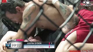 Slim turkish dark haired 19 year old yo fucks into a boxing ring