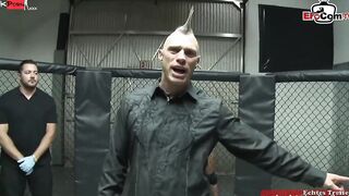 Slim turkish dark haired 19 year old yo fucks into a boxing ring