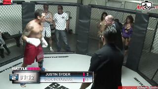 Slim turkish dark haired 19 year old yo fucks into a boxing ring