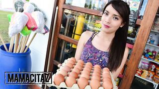CARNE DEL MERCADO - Slender Latina Jumps Hard On Long