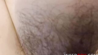 Tattooed babe Ava Minx sees what's cumming