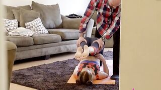 It's difficult for Cyrus King to ignore his smoking Hot step-daughter Pepper Hart as she practices yoga in front of