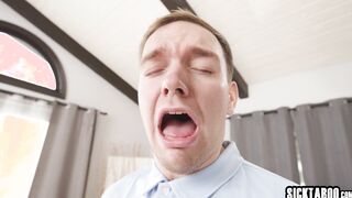 Naughty granny swallowed guys big cock