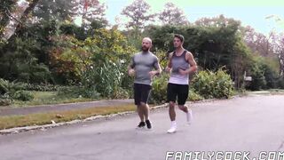 Hunky stepdad hammering twinks tight ass after workout