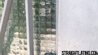 Young straight Latino sucks a big dick and barebacked in POV