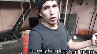 Young straight Latino sucks a big dick and barebacked in POV