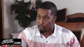 Family Strokes - Turned On Stepmom And Step Daughter Suck And Nailed two Long Ebony Cocks At The Same Time