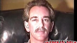 Mature dude Rick wanks his hard dick while moaning in joy