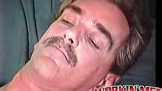 Mature dude Rick wanks his hard dick while moaning in joy