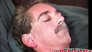 Mature dude Rick wanks his hard dick while moaning in joy