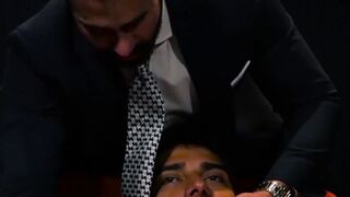 Businessman hunk gets his tight butt pounded hard by BF
