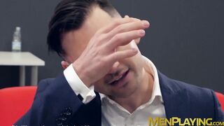 Executive stud disciplines employee with big cock banging