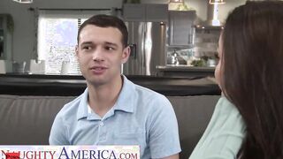 Russian mom Crystal Rush takes over a young hung dick