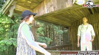 German housewife amateur public three-way FFM
