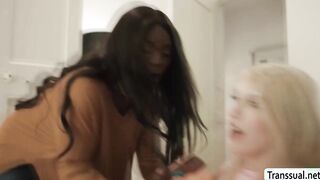 Horny TS caught by her roommates jerking