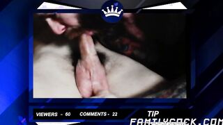 Bear daddy raw fucks his twink stepson and creaming his ass