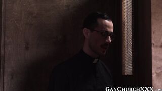 Daddy seduces twink into hard forbidden church barebacking