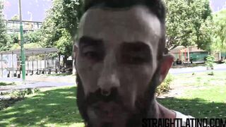 Horny bearded Latino getting raw banged POV style