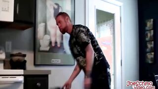 Hung big black dude gets straight guy Chris all worked up