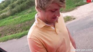 Mom picks up turned on dudes on the road