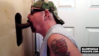 Very naughty backdoor bandit shows his cock sucking skills
