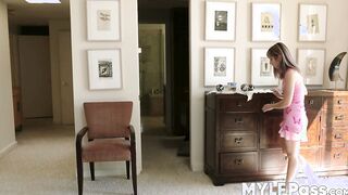 Girl with small boobs fucks her stepmother like pornstar