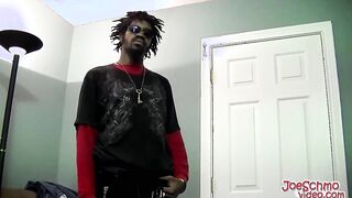 Black dude has no problem being jerked off and sucked dry