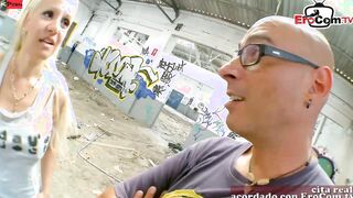 Blonde spanish bimbo with natural titties wanna screwed inside a lost place