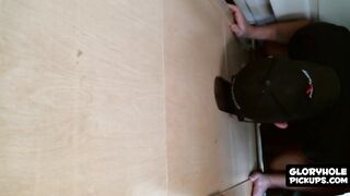 Kinky white dude sucks black glory hole fuck stick wildly