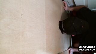 Kinky white dude sucks black glory hole fuck stick wildly