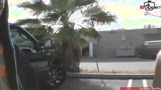 Slender blonde 18 Yo with small boobies picked up by a