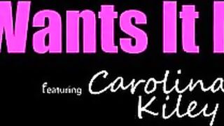 Kiley Jay and her friend Carolina Sweets are in bed together when Carolina starts stroking