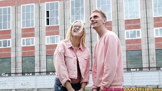 Barely legal amateur feels the pain while penetrated deep