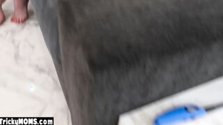 MILF stepmom let son to finger her pussy