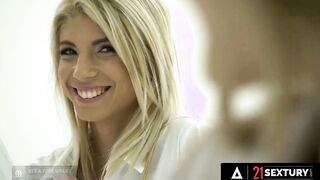 21 SEXTURY - Naughty Blonde Besties Gape and Masturbate inside an Empty Classroom