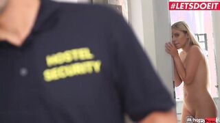 HORNYHOSTEL - Long Cock Security Guard Is Here To Inspect Lilly Bella's Leaking Twat - LETSDOEIT