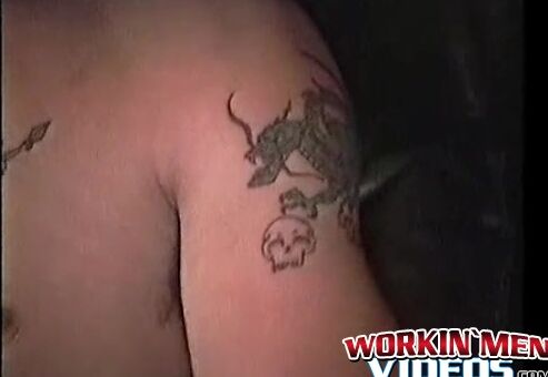 Tattoed dude Tim is easy going dude who likes to jerk it off
