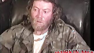 Dirty old bum Lee Bond masturbates for money on a bed