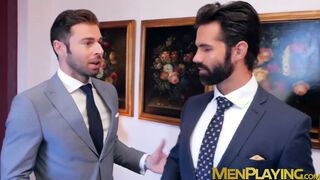 Stud gets his butt hole drilled by businessman as he moans