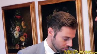 Stud gets his butt hole drilled by businessman as he moans