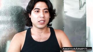 Hairy butt muncher strokes his rock solid cock solo