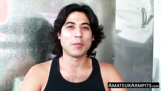 Hairy butt muncher strokes his rock solid cock solo