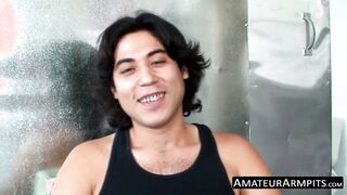 Hairy butt muncher strokes his rock solid cock solo