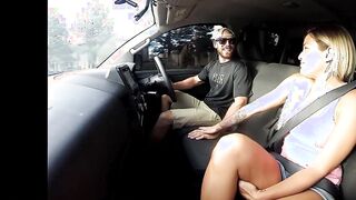 Hot Blonde Picked Up and Gives Road Head, Gets Fucked!