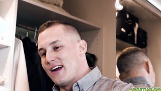 Studs having sneaky sex in the closet