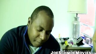 Hung daddy Joe has interracial threesome fuck session