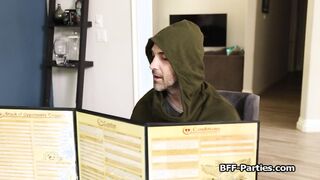 Dressed up to play and seduce the dungeon master