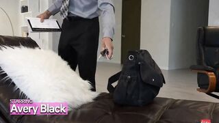 Nasty Avery Black giving a sloppy rimjob to her stepdad